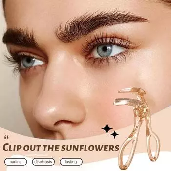 1 шт. Милые профессиональные щипцы для завивки ресниц с расческой, пинцетом, косметический инструмент для завивки ресниц K9T2 yellow-1pc