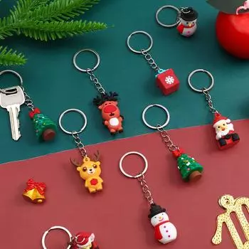 1 шт. милые рождественские украшения подарок детям подарки елка декор мультфильм 3D силиконовый рождественский кукольный брелок