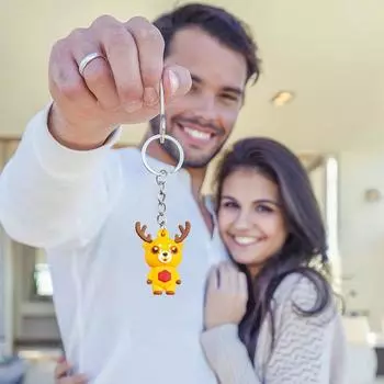 1 шт. милые рождественские украшения подарок детям подарки елка декор мультфильм 3D силиконовый рождественский кукольный брелок