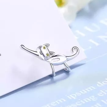 1 шт. милые серьги-клипсы в виде кота для женщин из стерлингового серебра 925 пробы без пирсинга ювелирные изделия без отверстия Eh1004
