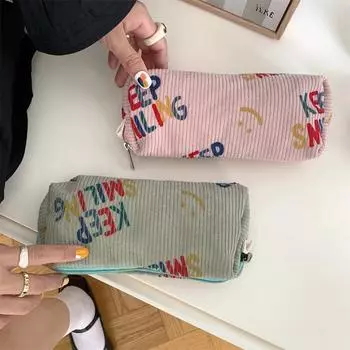 1 шт., милые вельветовые пеналы, косметическая кисть, помада, кошелек, сумка для хранения, женские сумки для макияжа, канцелярские принадлежности, сумки для ручек