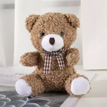 1 шт. Милый 11 см мини-сидящий плюшевый мишка Тедди кукла игрушка мультфильм мягкий плюшевый клетчатый галстук день рождения декор для вечеринки подарки about 11cm