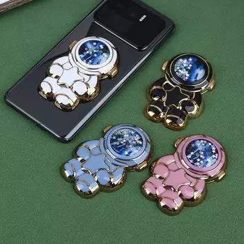 1 шт. милый 3D мультяшный космический медведь блестящий жидкий зыбучий песок мобильный телефон ручка подставка держатель астронавт телефон подставка зелёный