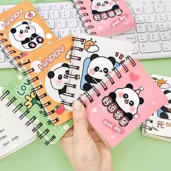 1 шт., милый A7, креативная книга на катушках, канцелярские принадлежности с изображением панды, школьные принадлежности, школьный дневник, мини-блокнот