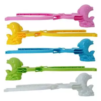 1 шт., милый большой снежный зажим в виде дельфина, снежная глина, шарообразный производитель, креативная форма для снежков, лопата для снега для детей, спортивные снежные игрушки на открытом воздухе розовый