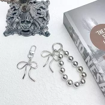1 шт. Милый брелок-бантик из сплава с жемчугом, брелок для ключей Diy, аксессуары, металлическая пряжка, женская сумка, подвески, лучшие подарки, ювелирные изделия