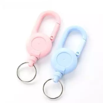 1 шт., милый детский держатель для бейджа карамельного цвета, уличный, легко вытягиваемый, выдвижной, антипотерянный, органайзер для ключей, рюкзак, крючок, держатель для карт синий