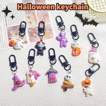 1 шт. милый Хэллоуин фиолетовый череп смоляной брелок студенческая сумка кулон Diy аксессуары ювелирные изделия лучший друг подарок