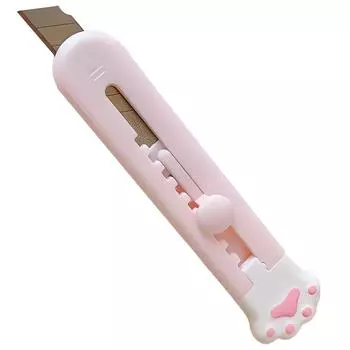 1 шт., милый кавайный мини-карманный кошачий нож, универсальный нож для экспресс-коробки, нож для резки бумаги, ремесленная упаковка, многоразовое лезвие, канцелярские принадлежности белый