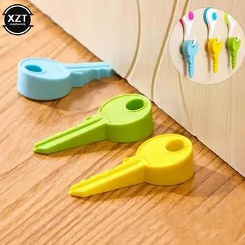 1 шт. милый ключ стиль силиконовый резиновый дверной стопор анти-столкновения аварийный дверной стопор домашний декор защита пальцев ребенка жёлтый