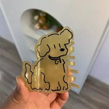 1 шт. Милый кремовый зажим для волос с уксусной кислотой в виде собаки, Изысканный, милый, мультяшный зажим-краб для волос, Новый зажим для волос