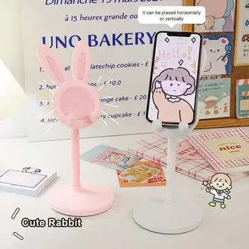 1 шт. Милый кролик подставка для мобильного телефона настольная может быть поднята и отрегулирована настольная ленивая персона селфи часы драма поддержка кронштейн розовый