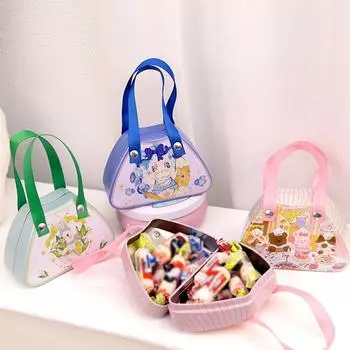 1 шт. Милый кролик с ручкой, конфеты, коробки для печенья, подарочная упаковка, декор для вечеринки, чемодан из жести, контейнер для печенья, коробки для конфет