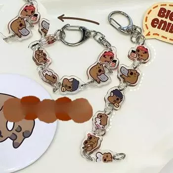 1 шт. Милый мультяшный капибара прозрачный пластиковый ремешок для мобильного телефона с металлической пряжкой Kawaii Girl рюкзак кулон брелок Шарм plastic