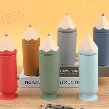 1 шт. Милый мультяшный кавайный большой емкости силиконовый пенал для карандашей макияж косметический карман школьный канцелярский чехол