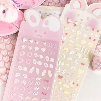 1 шт. милый мультяшный кролик с ушками Стикеры для скрапбукинга Kawaii фото карты Декор наклейки DIY наклейка для альбома розовый