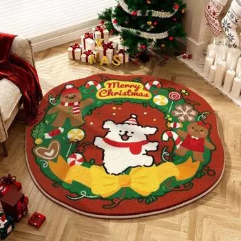 1 шт. милый мультяшный круглый имитация кашемира ковер мягкий спальня кровать одеяло гостиная диван нескользящая подушка домашний декор 80cm 32inch