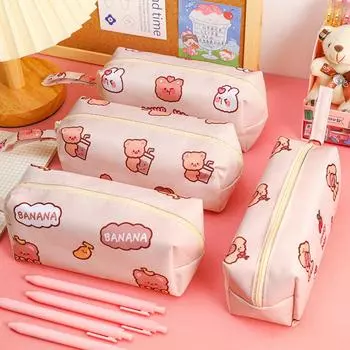 1 шт. Милый мультяшный медведь Kawaii Pen Pen Bag Школьные канцелярские принадлежности Канцелярские принадлежности для инструментов Чехол