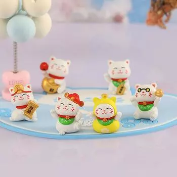 1 шт. Милый мультяшный счастливый кот микро пейзаж пластиковый котенок микро ландшафт