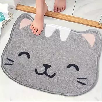 1 шт., милый нескользящий коврик для ванной, напольный коврик для ванной комнаты, очень мягкий коврик для ванной в форме животного, нескользящий удобный коврик для ванной комнаты с мультяшными животными 40*60cm серый