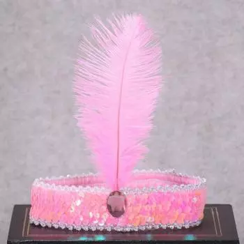 1 шт. милый ободок с перьями, головной убор с блестками, костюм, ободок для волос, разные цвета, подарок на вечеринку серебряный