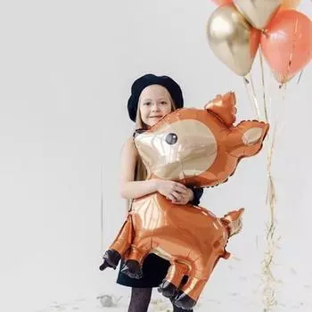 1 шт., милый олень, животное, алюминиевая фольга, воздушный шар на день рождения, сафари, вечерние украшения, детская игрушка