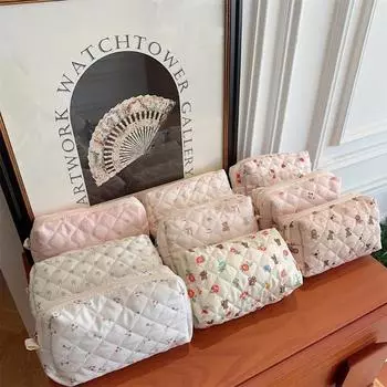 1 шт., милый пенал Ins для студентов, мультяшный медведь, цветочный кролик, косметичка, портативная большая вместительная сумка для хранения канцелярских принадлежностей