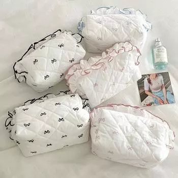 1 шт. Милый пенал с бантом для детей и девочек, шикарный, простой, кружевной пенал с бантом, большая вместимость, канцелярская сумка, школьные принадлежности синий