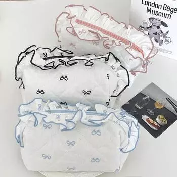 1 шт. Милый пенал с бантом для детей и девочек, шикарный, простой, кружевной пенал с бантом, большая вместимость, канцелярская сумка, школьные принадлежности синий