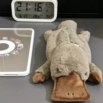 1 шт. милый пенал утконоса косметичка плюшевый чехол для ручек большая вместительная сумка для хранения школьные принадлежности канцелярская коробка onesize