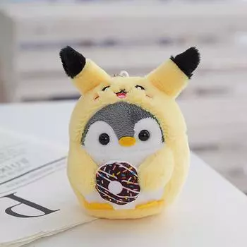 1 шт. милый пингвин кукла ключи брелок для девочек мультфильм пончик автомобильный брелок Kawaii женская сумка аксессуары мультяшная плюшевая кукла брелок жёлтый