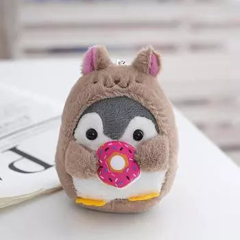 1 шт. милый пингвин кукла ключи брелок для девочек мультфильм пончик автомобильный брелок Kawaii женская сумка аксессуары мультяшная плюшевая кукла брелок