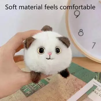 1 шт., милый плюшевый белый, черный кот Brador, кошачий хвост, виляющий брелок-подвеска, кукла, плюшевая игрушка, детская игрушка в подарок, мультяшные животные, плюшевые игрушки as the picture