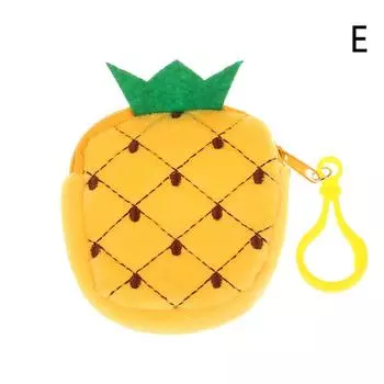 1 шт., милый плюшевый кошелек в форме фруктов, арбуз, ананас, оранжевый, клубника, кошелек, сумка, брелок, карман, детский мешочек для монет, кошелек