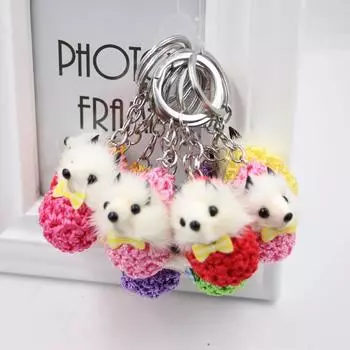 1 шт. милый плюшевый мультяшный брелок сумка брелоки маленькая лиса кулон украшение мех пушистый шарик мягкий 1pcs