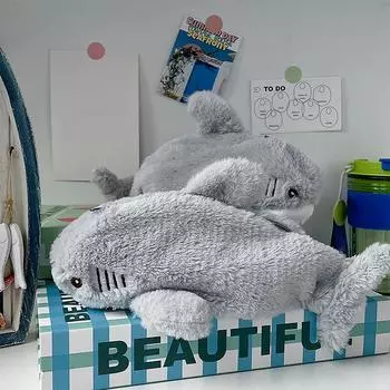 1 шт. Милый плюшевый пенал в виде акулы, школьные принадлежности, кавайная кукла, сумка для хранения ручек, канцелярские принадлежности