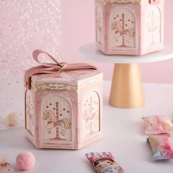 1 шт. Милый подарочный пакет на день рождения для детей в детском саду, коробка конфет, пустой сувенир, празднование 100-дневного праздника в честь полнолуния в честь ребенка