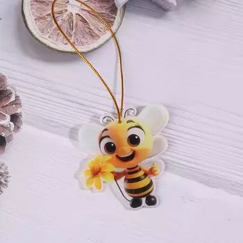 1 шт. милый принт пчелы 2D плоский акриловый кулон зеркало заднего вида автомобиля декоративная подвеска сумка и брелок аксессуары украшения