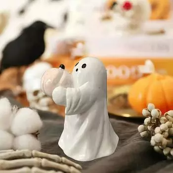 1 шт. Милый призрак, держащий тыкву, статуя летучей мыши, маленькие страшные фигурки призраков, украшение для дома на Хэллоуин, журнальный столик, центральная полка
