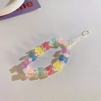 1 шт. Милый ремешок для телефона в виде медведя, кавайный мультяшный медведь, ремешок для телефона, короткий браслет, милые наушники, подвеска, аксессуары для телефона