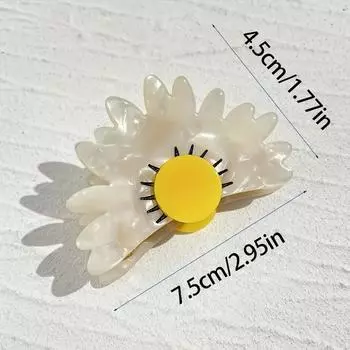 1 шт. Милый, Ромашка, Зажим-краб, Симпатичный, Цветок, Зажим-акула, Зажим для волос принцессы, Отпускной стиль, Цветок, Заколка для волос, Аксессуары для волос