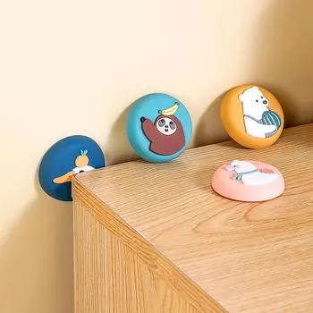 1 шт. Милый самоклеящийся мультяшный бесшумный дверной стопор амортизатор настенный протектор
