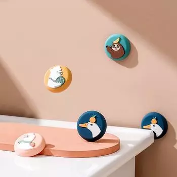 1 шт. Милый самоклеящийся мультяшный бесшумный дверной стопор амортизатор настенный протектор