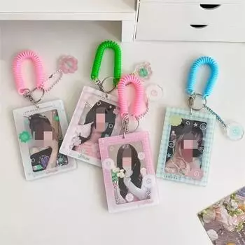 1 шт. Милый шикарный держатель для фотокарт Kpop с ремешком, креативный дизайн, модный студенческий протектор, кавайный чехол для фотокарты