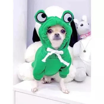 1 шт. милый свитер с лягушкой для маленьких и средних собак - зеленая толстовка с капюшоном для собак с забавным дизайном - сохраните уют и стиль вашего щенка M зелёный