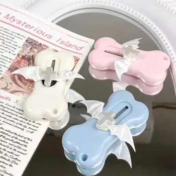 1 шт., милый Y2K стиль, нож для коробок, Kawaii, корейский универсальный нож с крыльями, портативный мини-творческий милый резак для бумаги, студенческие принадлежности белый