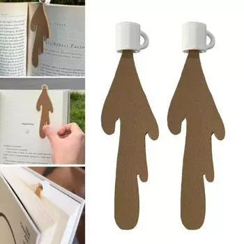 1 шт. Милый забавный уголок пролитый кофе закладка маркер чтение