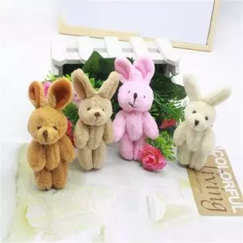1 шт. Мини 8 см плюшевые игрушки-кролики, 4 цвета на выбор, маленькая подвеска, сделай сам, мягкая игрушка-кролик, детские подарки для занятий