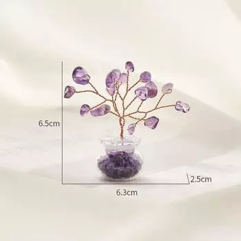 1 шт. Мини-аквариум-дерево для золотых рыбок Маленькие горшечные украшения Креативный милый стиль Украшение для офисного стола фиолетовый