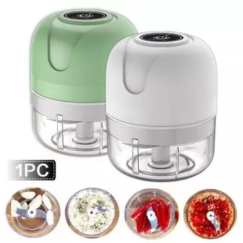 1 шт., мини-электрический измельчитель чеснока, 100 мл, пресс для чеснока, овощной, чили, мясо, давилка для чеснока, USB зелёный